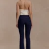 Clio Paneled Flare Jeans – Indigo Blue Clio Paneled Flare Jeans – Indigo Blue