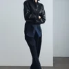 Codi Faux Leather Bomber Jacket – Black