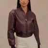 Codi Faux Leather Bomber Jacket – Merlot Codi Faux Leather Bomber Jacket – Merlot