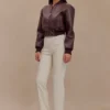 Codi Faux Leather Bomber Jacket – Merlot Codi Faux Leather Bomber Jacket – Merlot