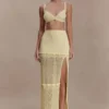 Coleene Pointelle Knit Maxi Skirt – Lemon