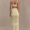 Coleene Pointelle Knit Maxi Skirt – Lemon