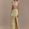 Coleene Pointelle Knit Maxi Skirt – Lemon