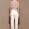 Corah Lurex Drape Knit Top – Silver Corah Lurex Drape Knit Top – Silver