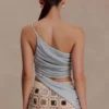 Corah Lurex Drape Knit Top – Silver Corah Lurex Drape Knit Top – Silver