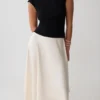 Coralie Asymmetric Satin Midi Skirt – Ivory Coralie Asymmetric Satin Midi Skirt – Ivory
