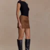 Cordia Satin Mini Skirt – Chocolate