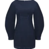 Cosmala Denim Long Sleeve Mini Dress – Indigo Blue