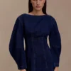 Cosmala Denim Long Sleeve Mini Dress – Indigo Blue