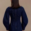 Cosmala Denim Long Sleeve Mini Dress – Indigo Blue