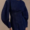 Cosmala Denim Long Sleeve Mini Dress – Indigo Blue
