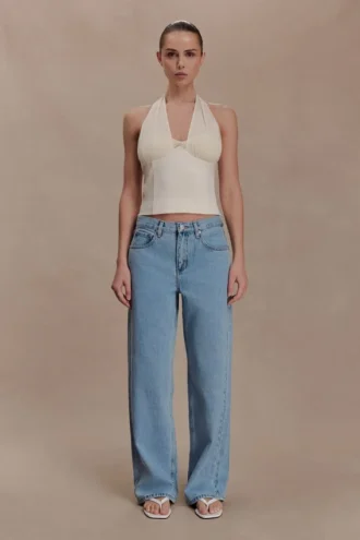 Cressida Crepe Halter Top – Ivory