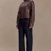 Curtis Faux Leather Bomber Jacket – Dark Chocolate Curtis Faux Leather Bomber Jacket – Dark Chocolate