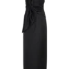 Cyrill Strapless Satin Structured Maxi Dress – Black Cyrill Strapless Satin Structured Maxi Dress – Black