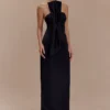 Cyrill Strapless Satin Structured Maxi Dress – Black Cyrill Strapless Satin Structured Maxi Dress – Black