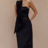 Cyrill Strapless Satin Structured Maxi Dress – Black Cyrill Strapless Satin Structured Maxi Dress – Black