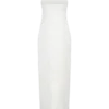 Cyrill Strapless Satin Structured Maxi Dress – White Cyrill Strapless Satin Structured Maxi Dress – White