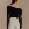 Dahlia One Shoulder Top – Black Dahlia One Shoulder Top – Black