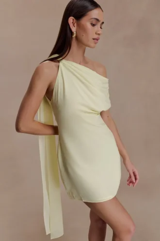 Daisie Chiffon Mini Dress – Lemon