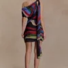 Daisie Chiffon Mini Dress – Multi Fluid Reverie Print Daisie Chiffon Mini Dress – Multi Fluid Reverie Print