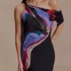 Daisie Chiffon Mini Dress – Multi Fluid Reverie Print Daisie Chiffon Mini Dress – Multi Fluid Reverie Print