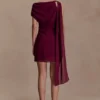 Daisie Chiffon Mini Dress – Wine Daisie Chiffon Mini Dress – Wine