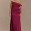 Dalia Off Shoulder Satin Maxi Dress – Mahogany Dalia Off Shoulder Satin Maxi Dress – Mahogany