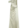 Dalia Off Shoulder Satin Maxi Dress – Sage