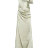 Dalia Off Shoulder Satin Maxi Dress – Sage