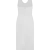 Daniela Ruched Halter Midi Dress – White Daniela Ruched Halter Midi Dress – White