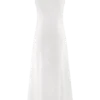 Dante Ruched Linen Midi Dress – White