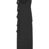 Daria Draped Chiffon Maxi Dress – Black