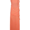 Daria Draped Chiffon Maxi Dress – Pastel Nectarine