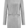 Darius Diamante Cowl Mini Dress – Silver