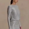 Darius Diamante Cowl Mini Dress – Silver