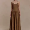 Darling Linen Maxi Dress – Chocolate