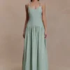 Darling Linen Maxi Dress – Sage