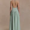 Darling Linen Maxi Dress – Sage