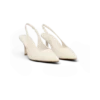 Dasha Patent Sling Back Heels – Ivory