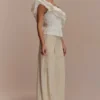 Debbie One Shoulder Bubble Top – White Debbie One Shoulder Bubble Top – White