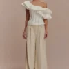 Debbie One Shoulder Bubble Top – White Debbie One Shoulder Bubble Top – White