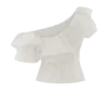 Debbie One Shoulder Bubble Top – White Debbie One Shoulder Bubble Top – White