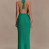Deeliah Halterneck Crochet Maxi Dress – Emerald Deeliah Halterneck Crochet Maxi Dress – Emerald