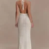 Deeliah Halterneck Crochet Maxi Dress – Ivory Deeliah Halterneck Crochet Maxi Dress – Ivory