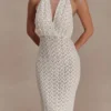 Deeliah Halterneck Crochet Maxi Dress – Ivory Deeliah Halterneck Crochet Maxi Dress – Ivory