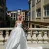Delphine Satin Strapless Maxi Gown – White