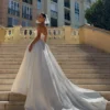 Delphine Satin Strapless Maxi Gown – White