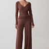 Dewi Wide Leg Modal Pants – Chocolate Dewi Wide Leg Modal Pants – Chocolate