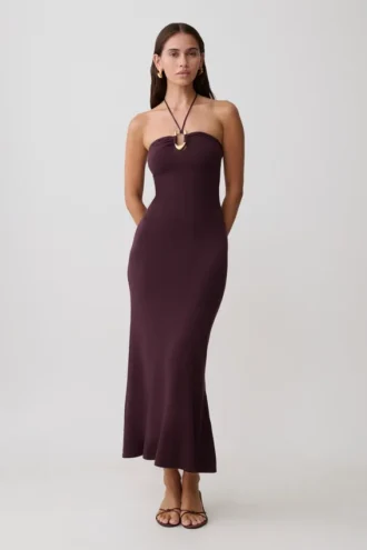 Dimitri Knit Midi Dress – Chocolate
