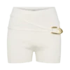 Dimitri Mini Knit Shorts With Belt – Ivory Dimitri Mini Knit Shorts With Belt – Ivory